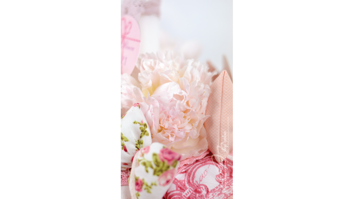 Lumanare de botez cu bujori albi sau bujori roz, 65x4 cm, Bujori in dar 2